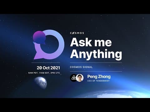 Cosmos Community AMA: Peng Zhong, CEO of Tendermint