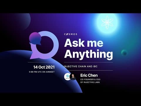 Cosmos Community AMA: Eric Chen | Co-founder & CEO at Injective Labs