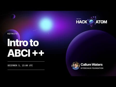Keynote  Intro to ABCI ++ by Callum Waters (Interchain)