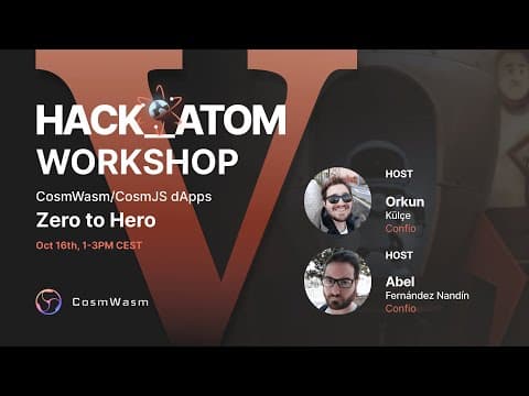 Confio Workshop: CosmWasm/CosmJS dApps - Zero to Hero